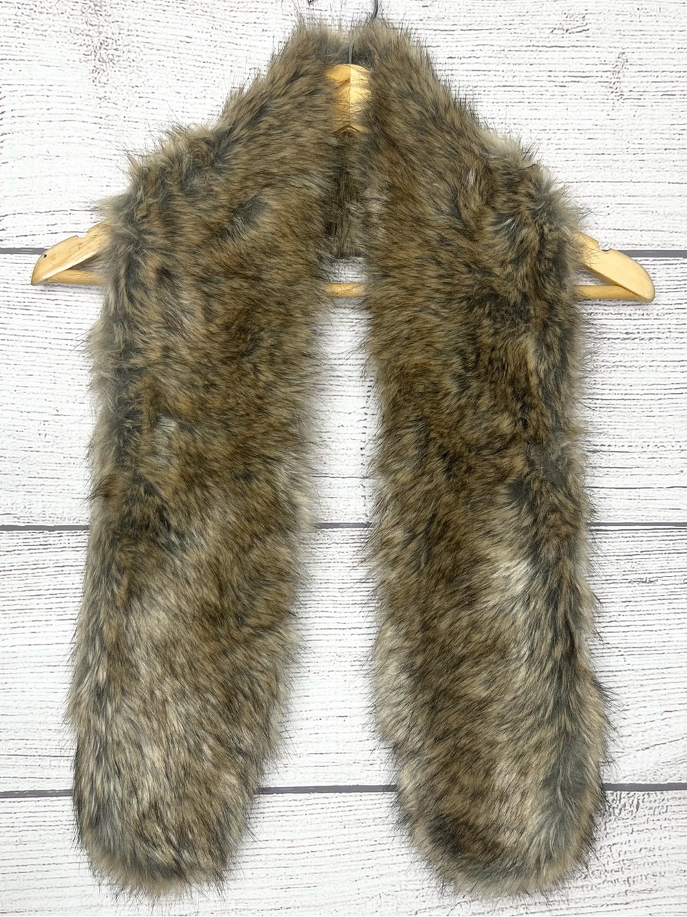 Merona Faux Fur Scarf Collar Stole Infinity Wrap in Natural Brown Tones